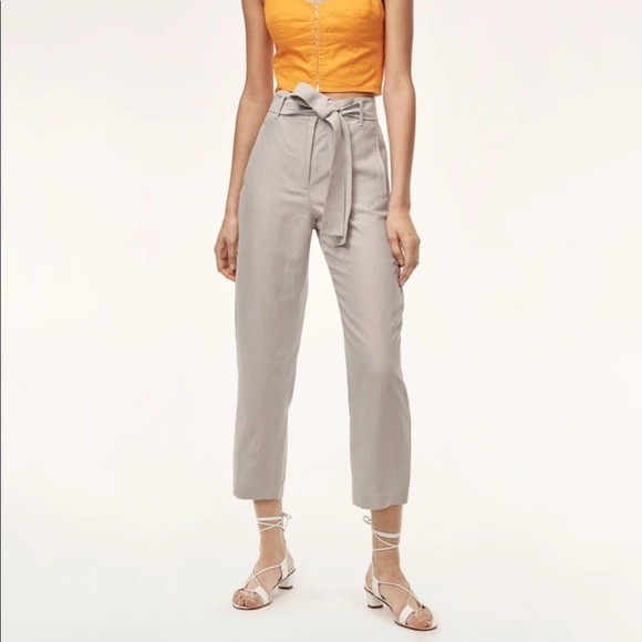 Wilfred Toe-front pant. Light grey linen - Picture 1 of 4